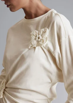 New Blomsterapplique Top Kvinder Toppe