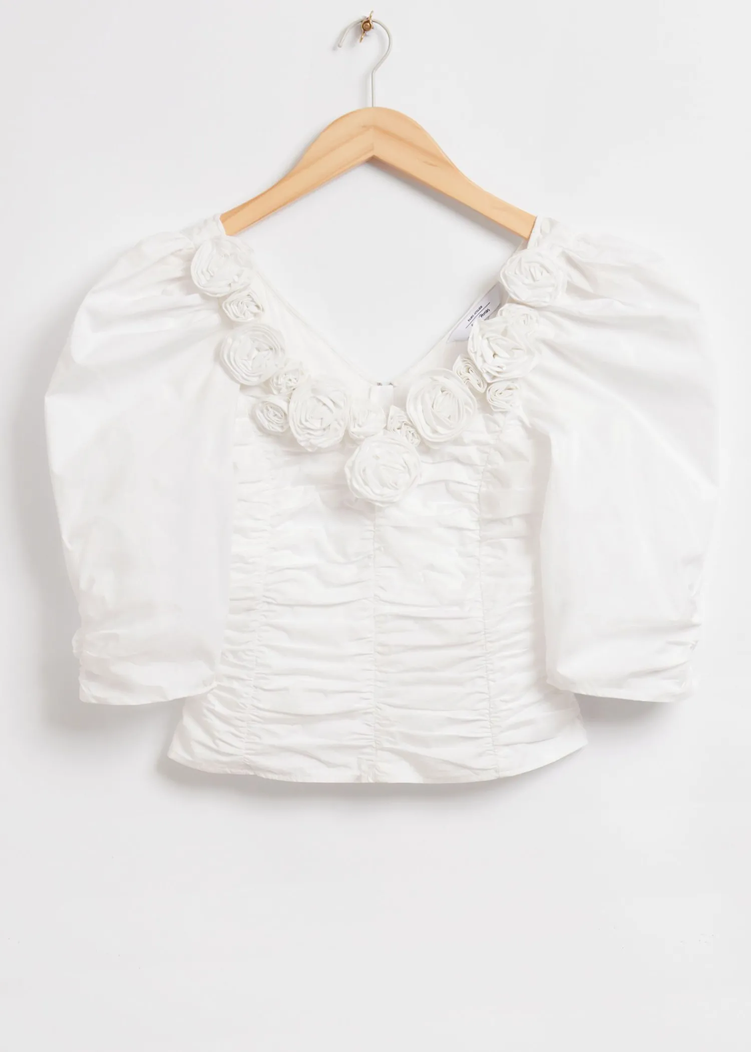 Shop Bluse Med Ballonaermer Med Roser Kvinder Bluser Og Skjorter