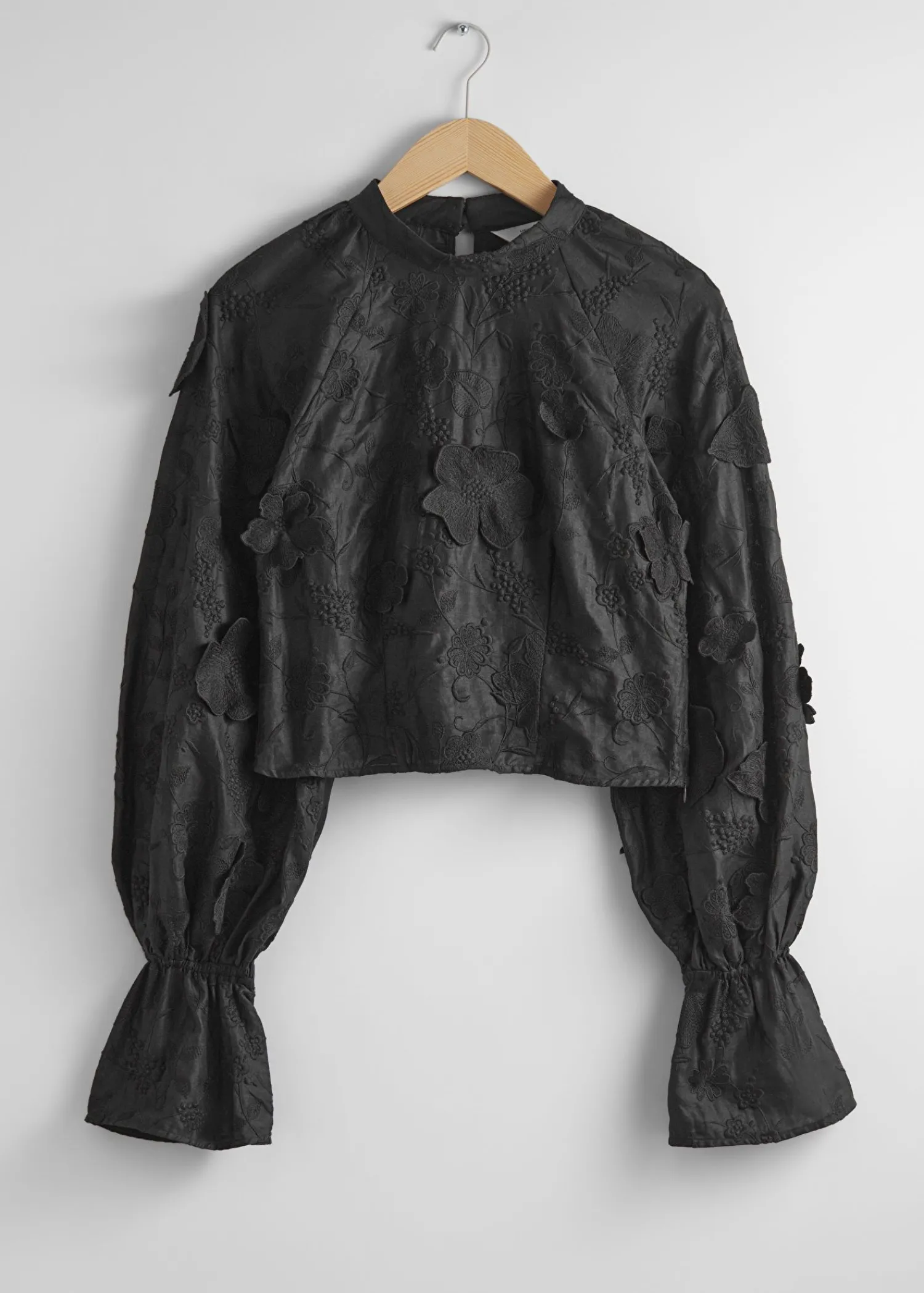 Best Bluse Med Beskaret Blomsterapplique Kvinder Bluser Og Skjorter