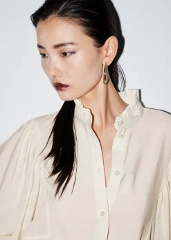 Shop Bluse Med Flaesekrave Kvinder Bluser Og Skjorter