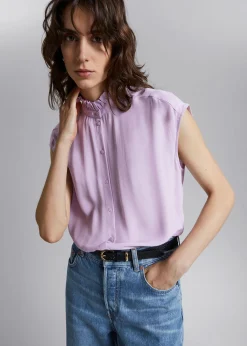 Discount Bluse Med Flaeserkrave Kvinder Bluser Og Skjorter