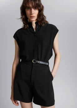 Store Bluse Med Flaeserkrave Kvinder Bluser Og Skjorter