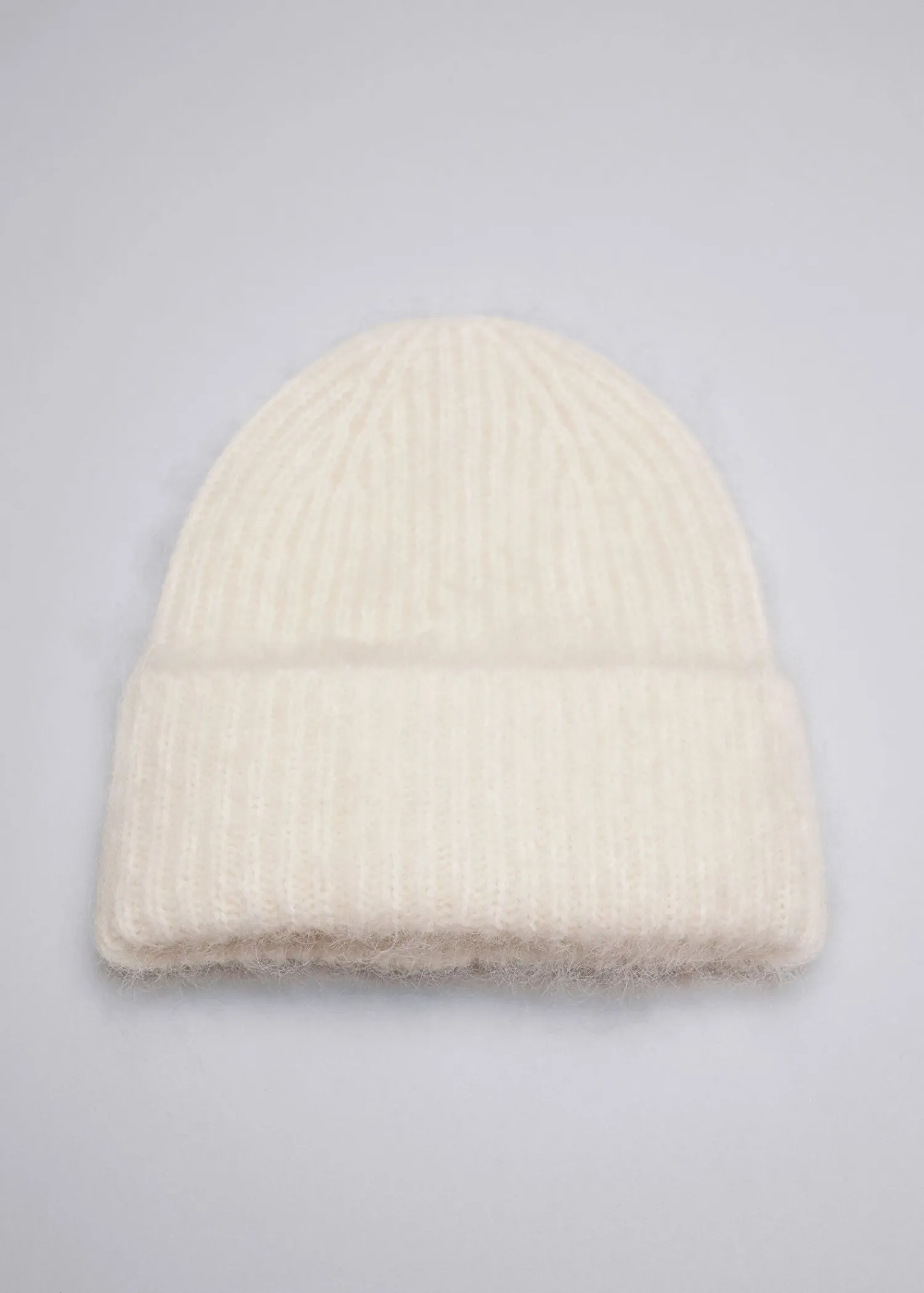 Fashion Borstet Mohair-Blend Beanie Kvinder Matchende Sæt