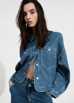 Outlet Boxy Denimjakke Kvinder Denim