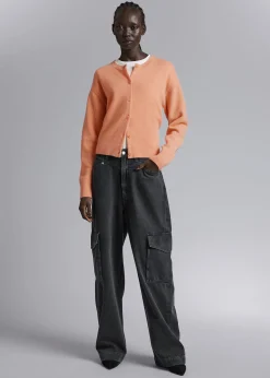 Cheap Boxy Merino Uld Cardigan Kvinder Strik