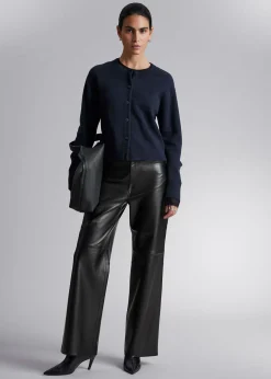 Discount Boxy Merino Uld Cardigan Kvinder Strik