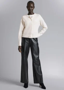 Clearance Boxy Merino Uld Cardigan Kvinder Strik