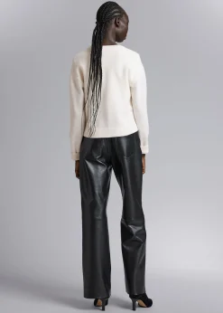 Clearance Boxy Merino Uld Cardigan Kvinder Strik