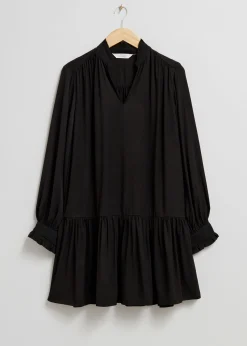 Flash Sale Bred Pjusket Minikjole Kvinder Kjoler