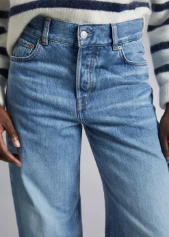 New Brede Jeans Med Lav Talje Kvinder Jeans