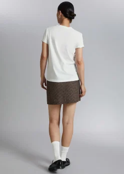 Clearance Broderet T-Shirt Kvinder Toppe