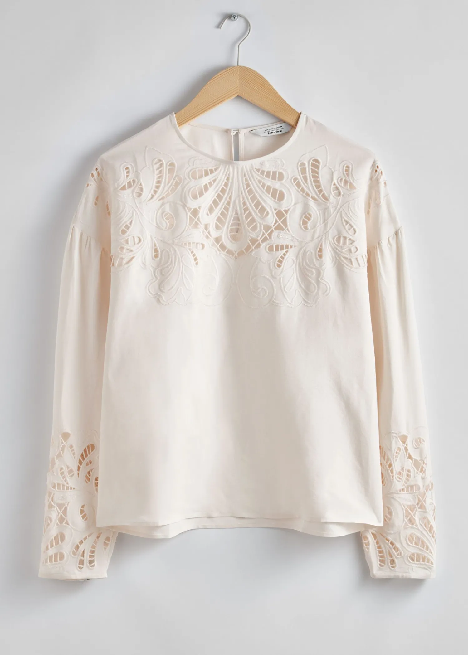 Clearance Broderie Anglaise Bluse Kvinder Bluser Og Skjorter