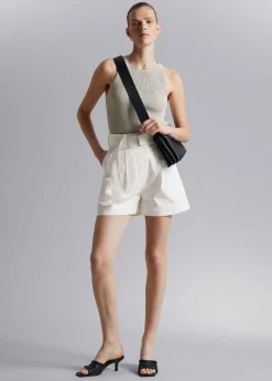 Flash Sale Chino-Shorts I Bomuld Med Baelte Kvinder Bukser