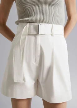 Flash Sale Chino-Shorts I Bomuld Med Baelte Kvinder Bukser