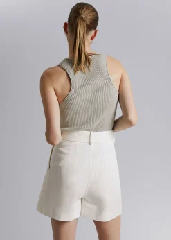 Flash Sale Chino-Shorts I Bomuld Med Baelte Kvinder Bukser