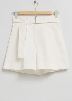 Flash Sale Chino-Shorts I Bomuld Med Baelte Kvinder Bukser