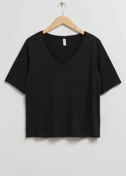 Best Sale Crossover T-Shirt Med V-Hals Kvinder Toppe