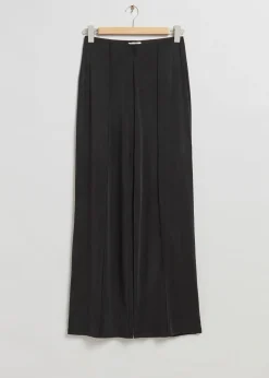 Outlet Cupro Pin Tuck Bukser Kvinder Bukser