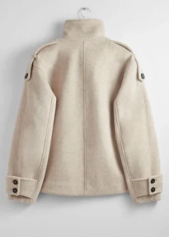 Store Dobbeltradet Uldjakke Kvinder Frakker & Jakker