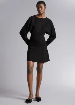 New Dolman Sleeve Mini Kjole Kvinder Kjoler