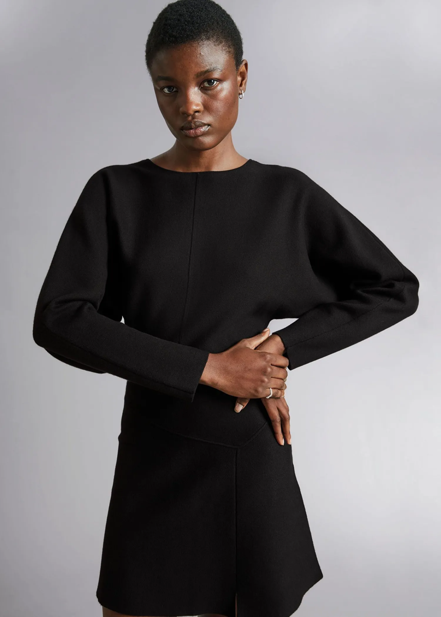 New Dolman Sleeve Mini Kjole Kvinder Kjoler