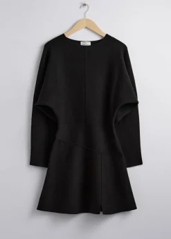 New Dolman Sleeve Mini Kjole Kvinder Kjoler