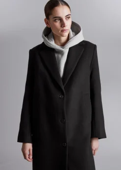 Cheap Enkeltradet Uldfrakke Kvinder Frakker & Jakker