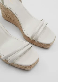 Hot Espadrillesandaler I Laeder Kvinder Sandaler Med Hael