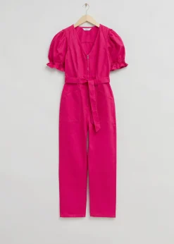 Fashion Feminin Pufaerme Jumpsuit Med V-Hals Kvinder Jumpsuits