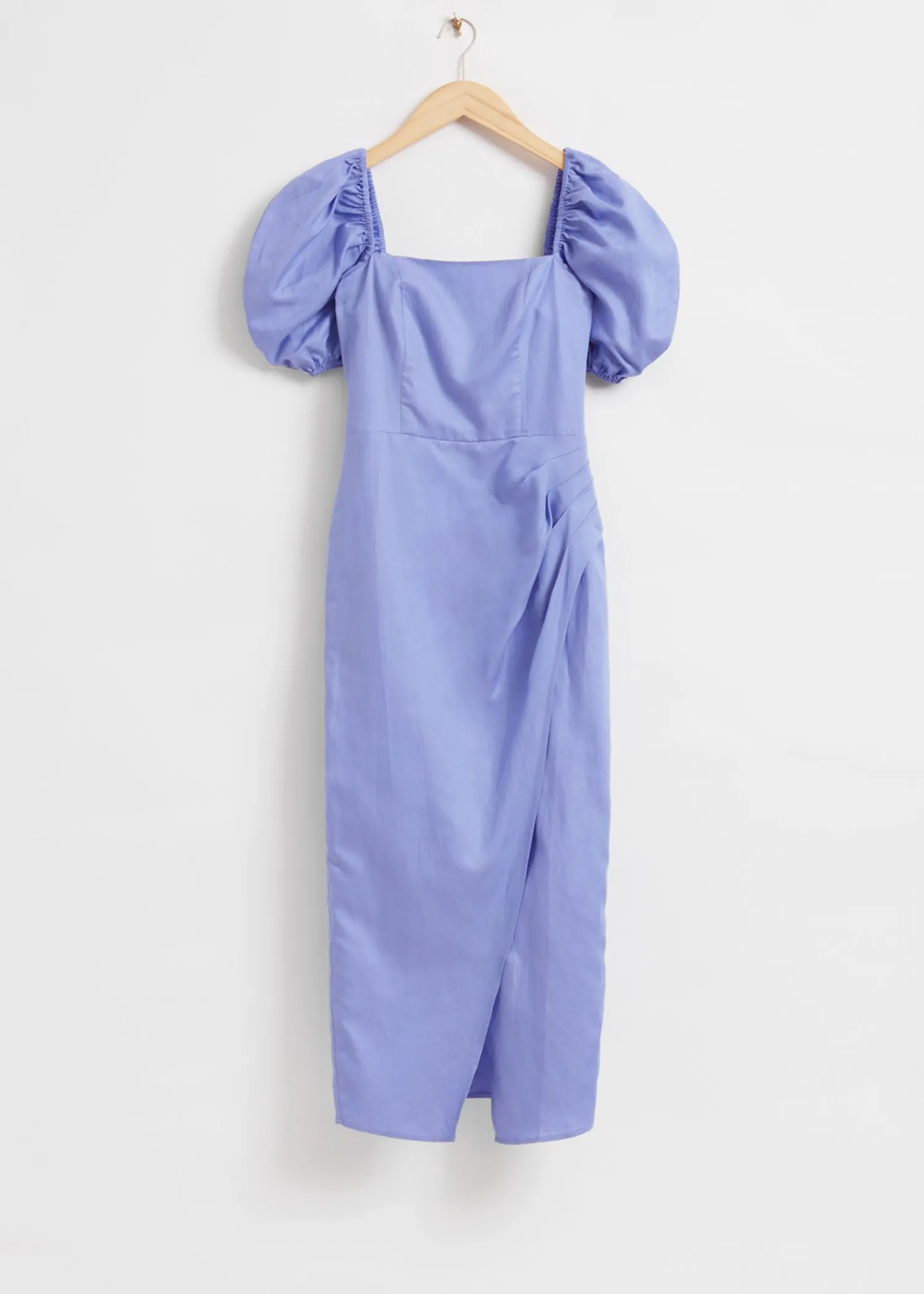 Online Figursyet Kjole Med Pufaermer Kvinder Kjoler