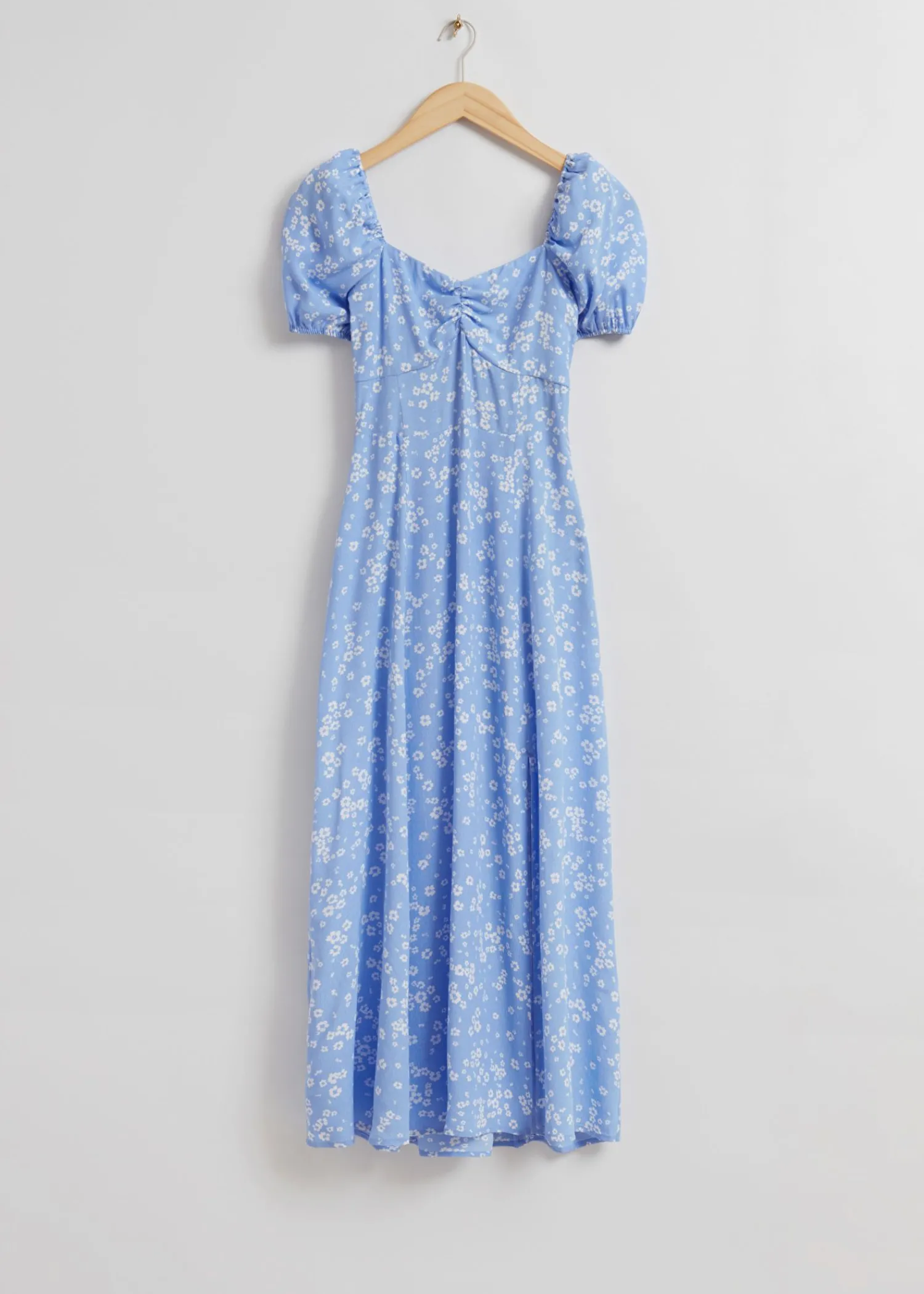 Clearance Flowy Pufaerme Midikjole Kvinder Kjoler