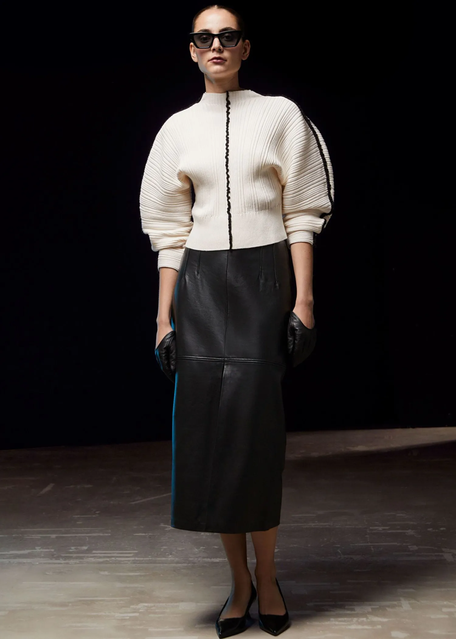 Sale Frilled Rib Strik Troje Kvinder Strik