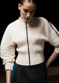 Sale Frilled Rib Strik Troje Kvinder Strik