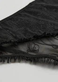 Fashion Gennemsigtige Broderede Sommerfugle Trusser Kvinder Underdele