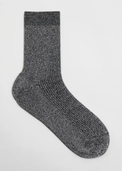 Store Glitter Rib Strik AnkelStrømper Kvinder Strømper Og Strømpebukser