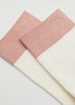 Store Glitterforede Ribsokker Kvinder Strømper Og Strømpebukser