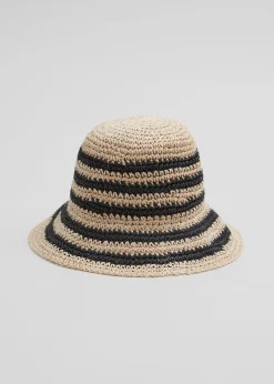 Fashion Halmhaeklet Bottehat Kvinder Hovedbeklædning