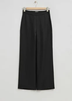 Online Hojtaljede Brede Benbukser Kvinder Bukser