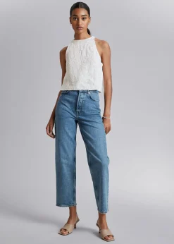 Cheap Hor Rund Hals Cropped Top Kvinder Toppe