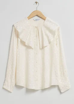 Store Jacquard Flaesebluse Kvinder Bluser Og Skjorter