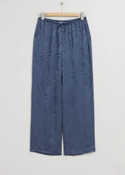 Outlet Jacquard Monstrede Bukser Med Snoretraek Kvinder Bukser