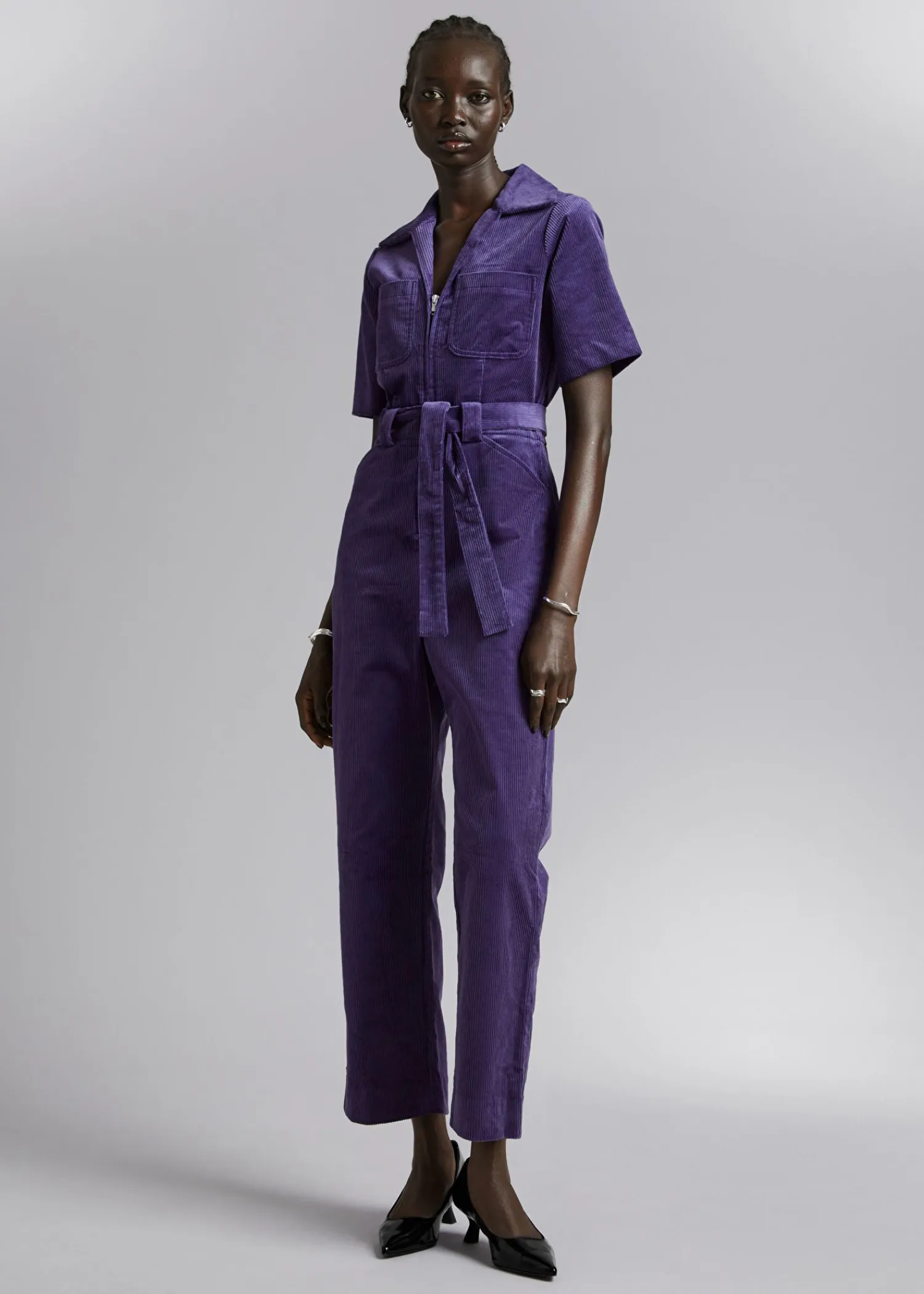 Cheap Jumpsuit Med Baelte I Corduroy Kvinder Jumpsuits