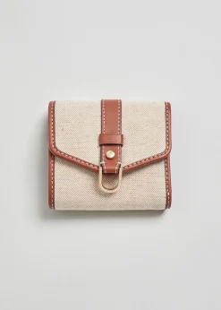 Flash Sale Jute Laeder Tri-Fold Tegnebog Kvinder Tegnebøger