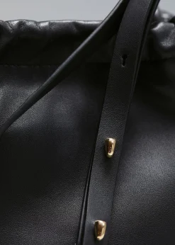 Online Knyttet Laeder Bucket Bag Kvinder Tasker