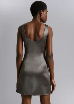 New Kort Satin Kjole Kvinder Kjoler