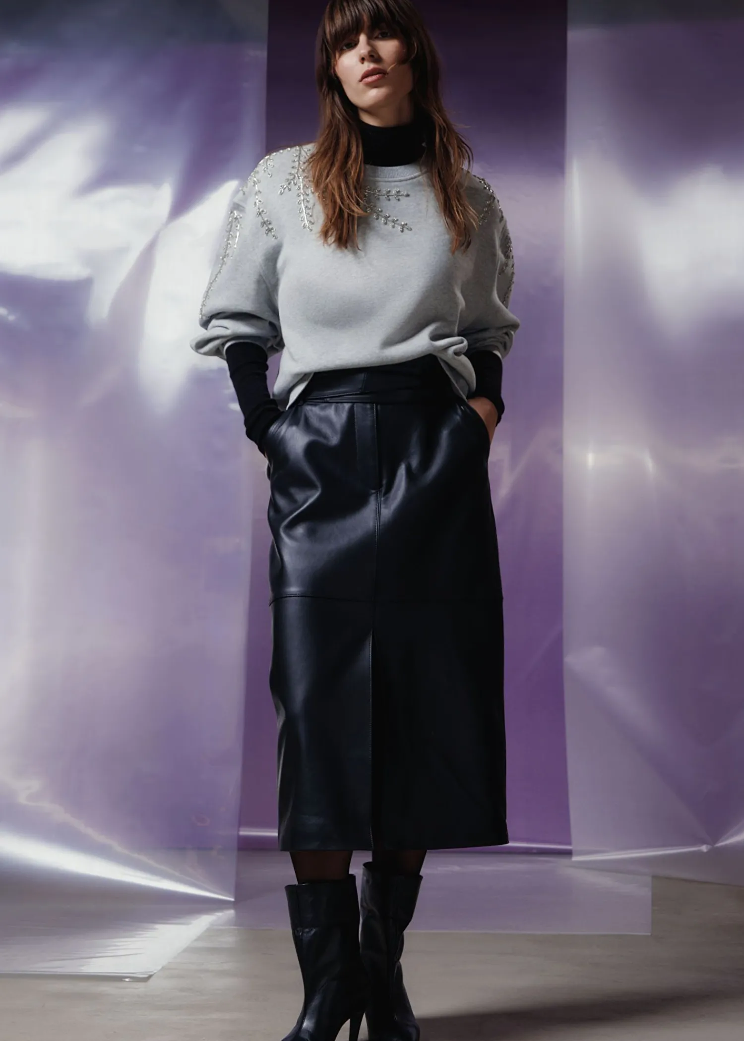 Best Laeder Paperbag Talje Nederdel Kvinder Nederdele