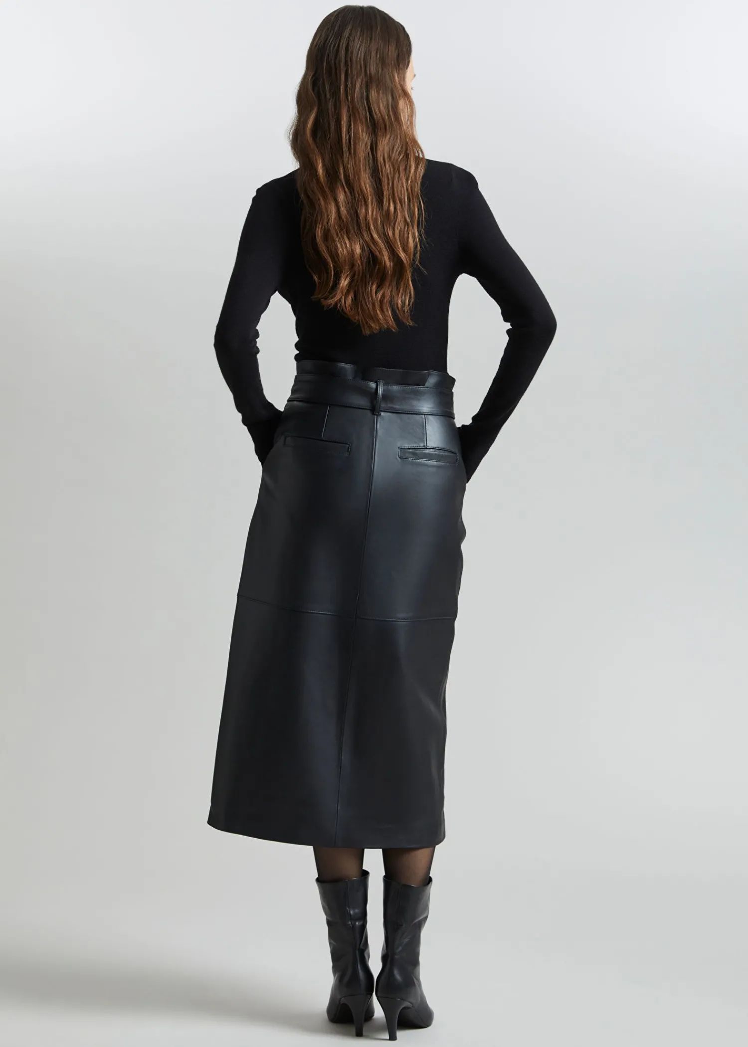 Best Laeder Paperbag Talje Nederdel Kvinder Nederdele