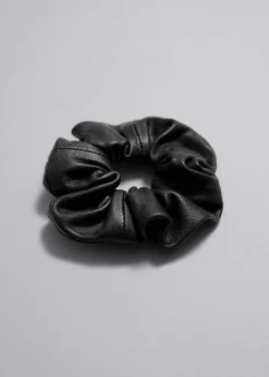 Clearance Laeder Scrunchie Kvinder Hårtilbehør