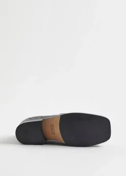 Sale Laederloafers Med Firkantet Ta Kvinder Lejligheder