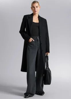 Clearance Lang Blazer Kvinder Denim